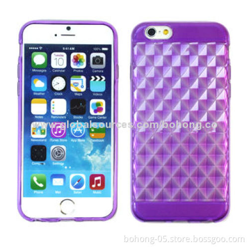 Color-match diamond shape grain TPU case for iPhone 6